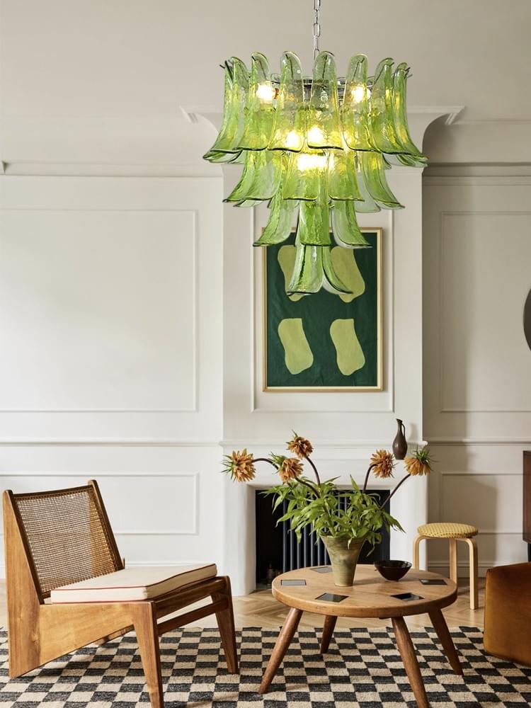 Cascading Petal Statement Chandelier - Modern Artistic Lighting for Living Rooms & Dining Areas