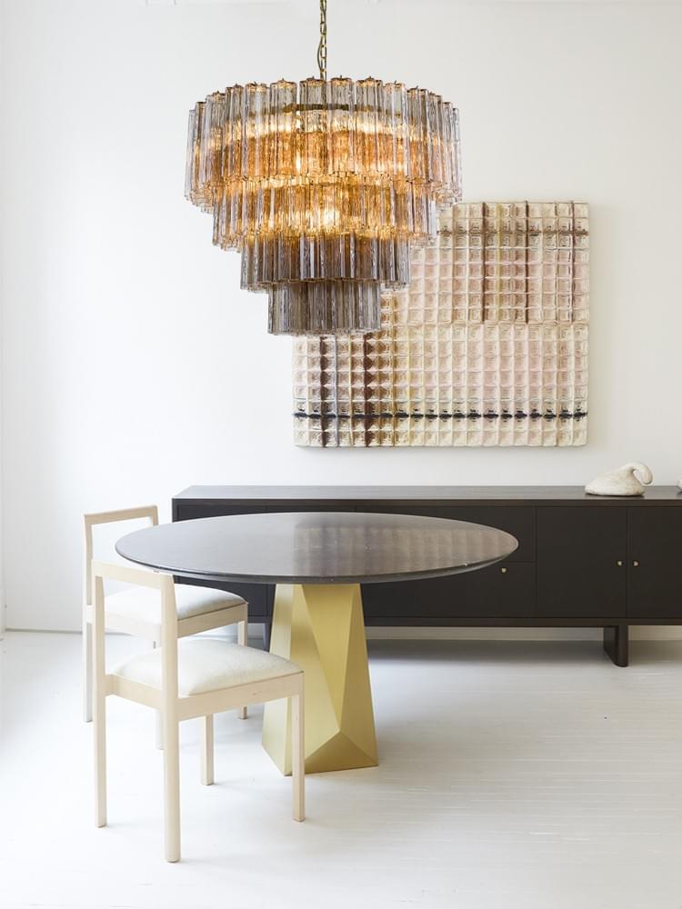 Murano 4-Tier Chandelier 78pcs Glass Crystal Ceiling Light Fixture for Luxury Dining Room