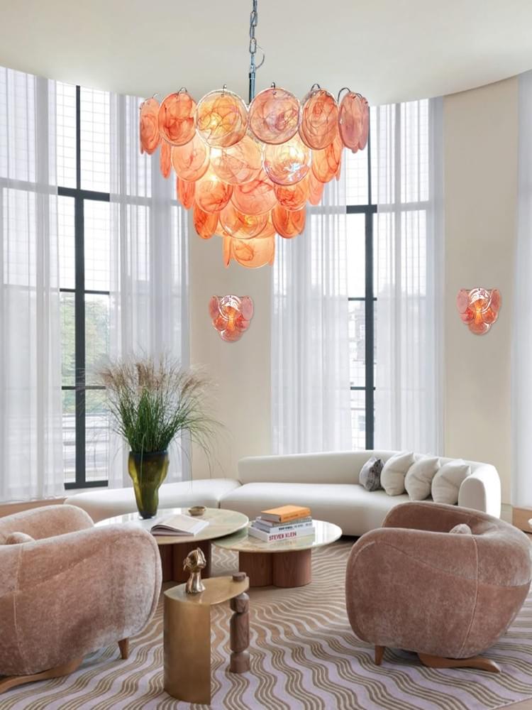 3/4/5 Layer Green Glass Pendant Colorful Living Room Lighting Fixture