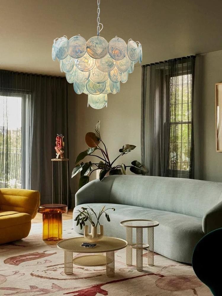 3/4/5 Layer Green Glass Pendant Colorful Living Room Lighting Fixture