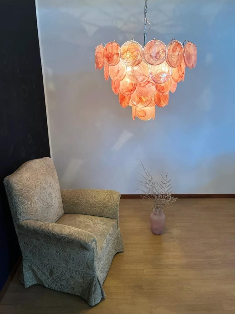 Mid-Century Modern Glass Chandelier Art Deco Hanging Lamp for Dining Room & Foyer