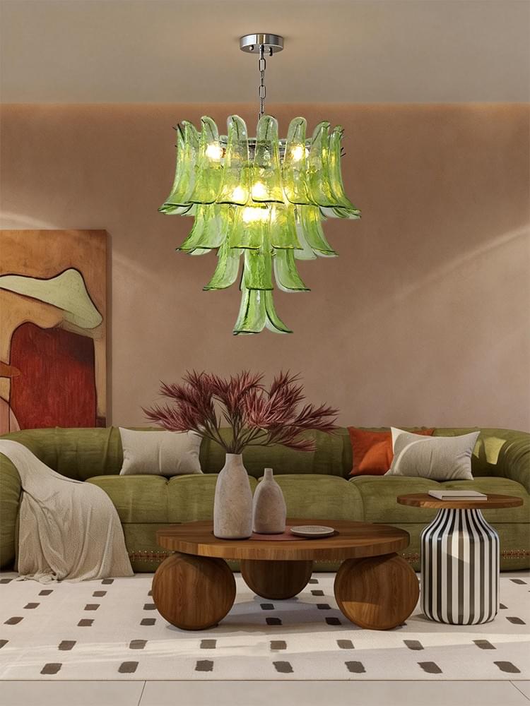 Cascading Petal Statement Chandelier - Modern Artistic Lighting for Living Rooms & Dining Areas