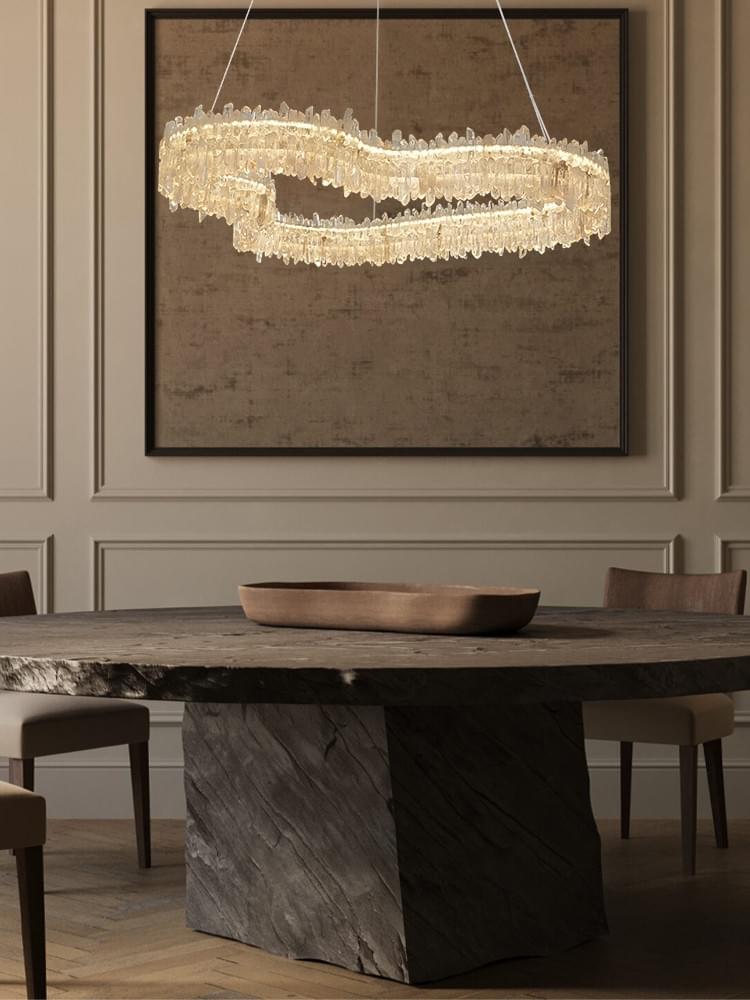 Luxury Modern Crystal Chandelier: Irregular design Adjustable Pendant Light for High-End Interiors