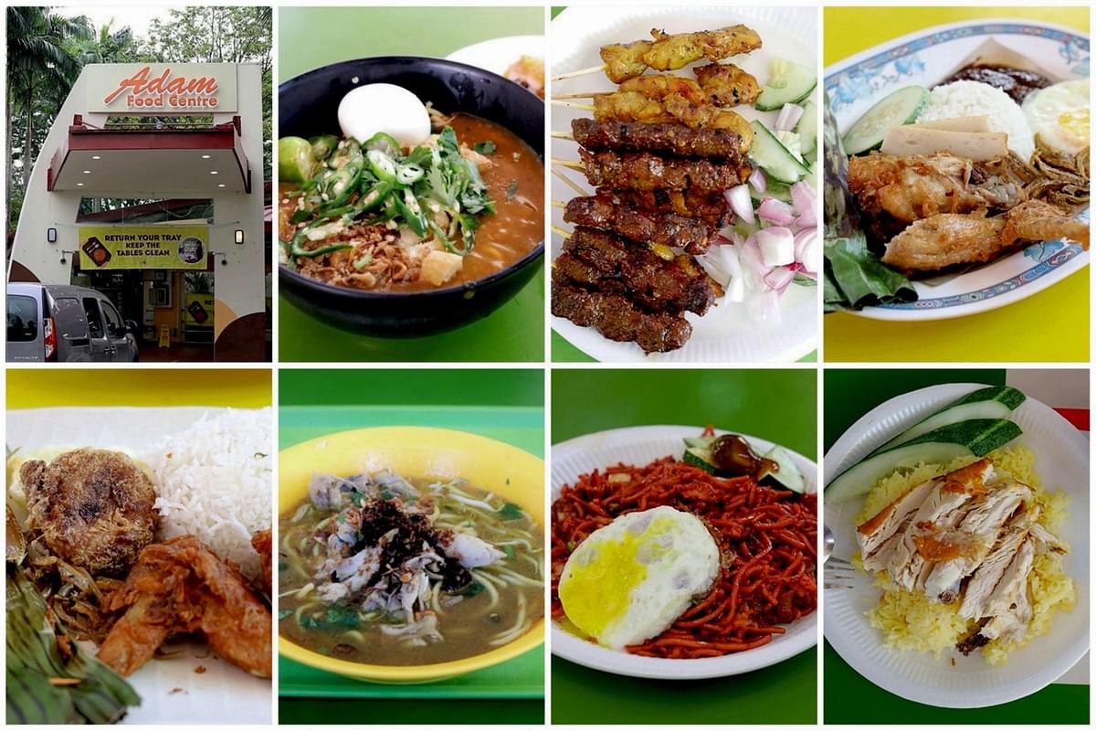 Collage of home cooked food selection menu and store entrance