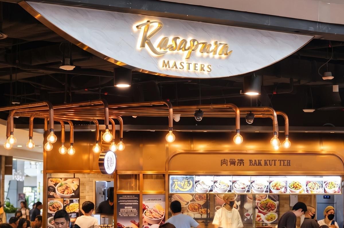Rasapura Masters food court storefront at Marina Bay Sands in Singapore.