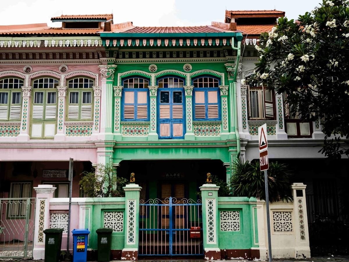 The colorful shophouses, known widely in Katong Singapore.