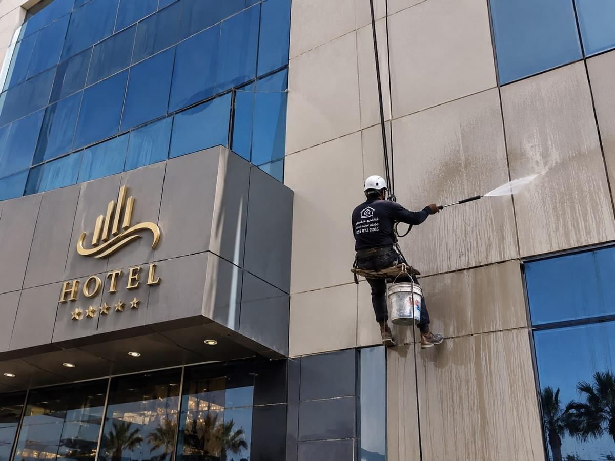 We clean the cladding effectively, as we work to remove dirt and pollutants that may affect its appearance. Our services guarantee you to maintain the beauty of your facade permanently. Cleaning the cladding What we are distinguished by cleaning glass facades and cladding and stone of houses commercial shops