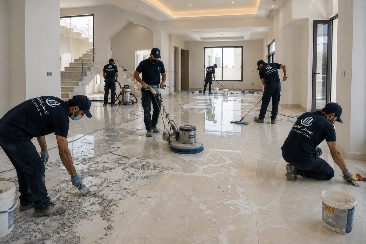 شركة الوسطى المتجددة  ​​لخدمات التنظيف والصيانة بعد التشطيب بالرياض
