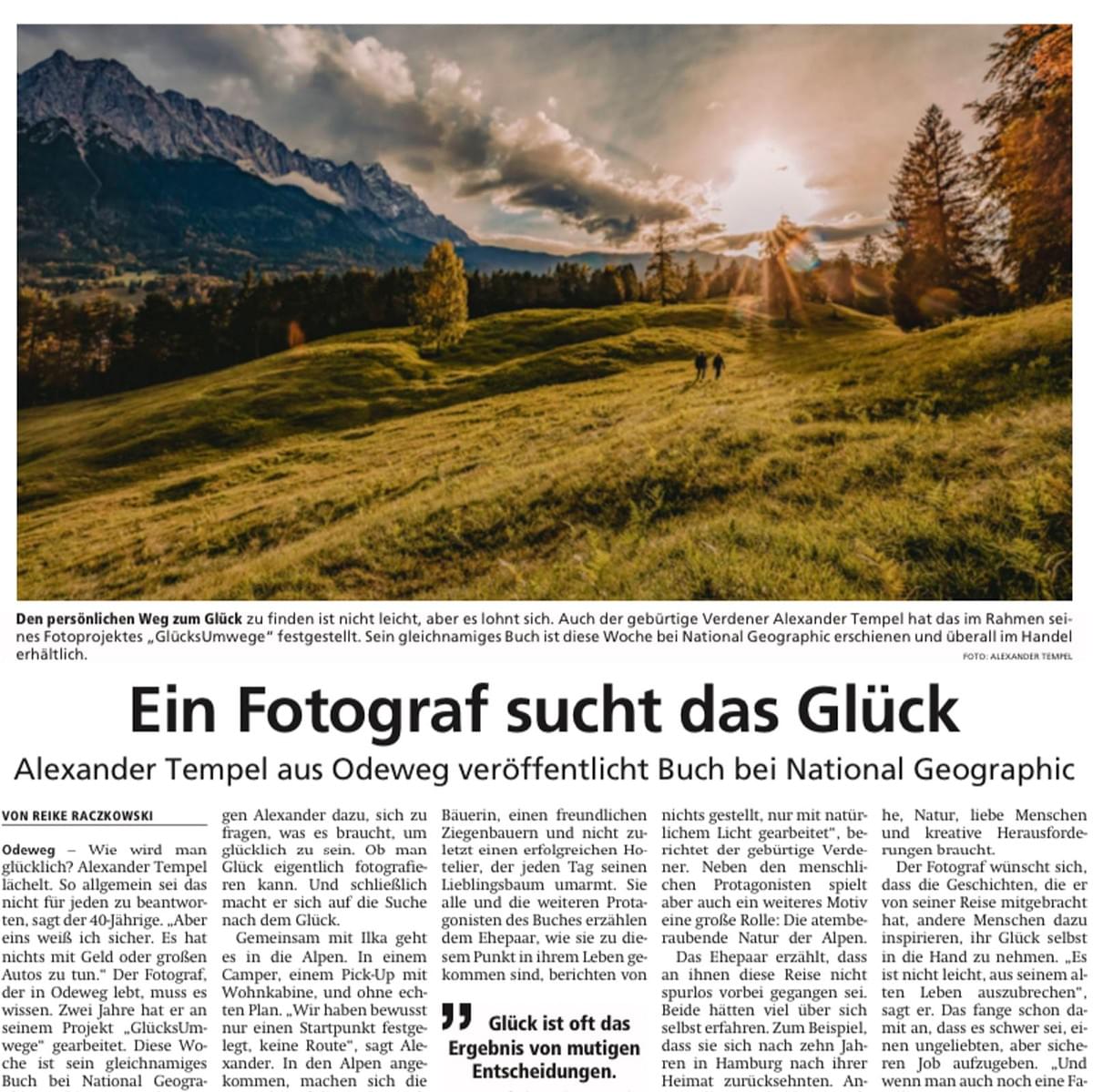 GlücksUmwege in der Verdener Aller Zeitung