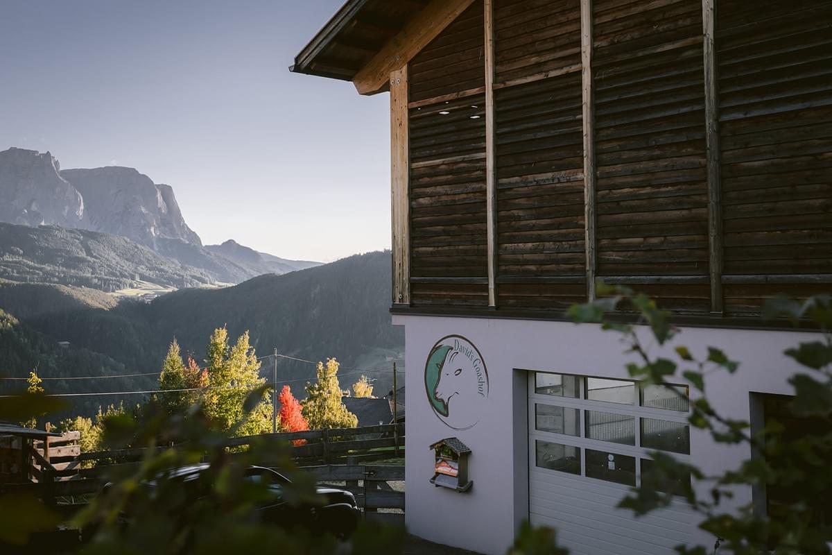 Ziegenstall mit Bergblick