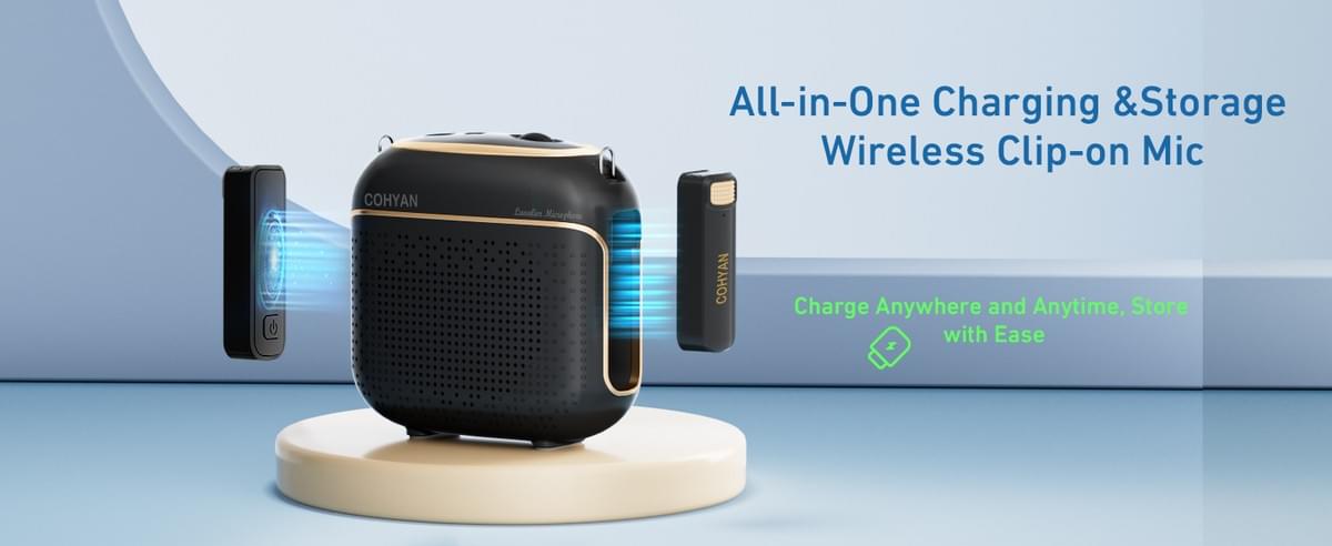 COHYAN K29 Portable Voice Amplifier with 2 Wireless Bluetooth Microphone & Speaker for Teachers 