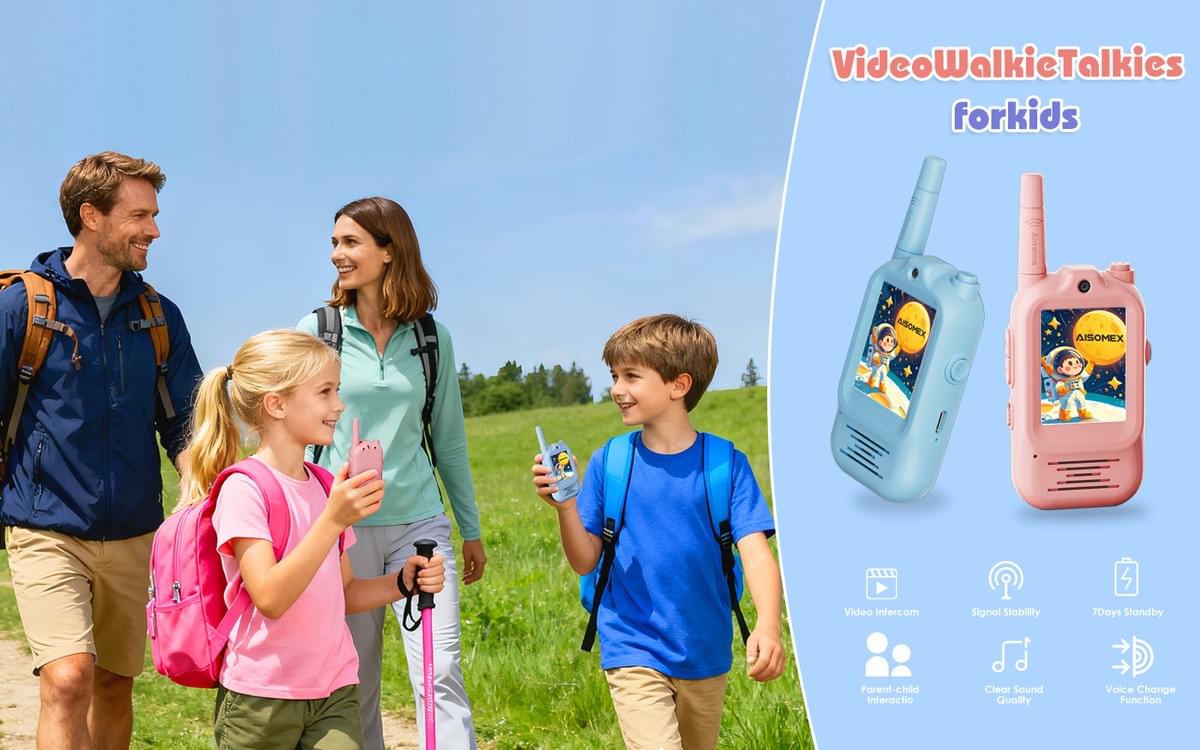  Antenna Video Walkie Talkie Toys for Boys Girls 2 Pack Rechargeable Walkie Talkies with ScreenLong 