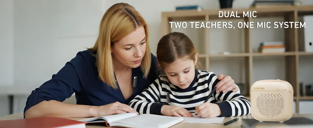 COHYAN K29 Portable Voice Amplifier with 2 Wireless Bluetooth Microphone & Speaker for Teachers 