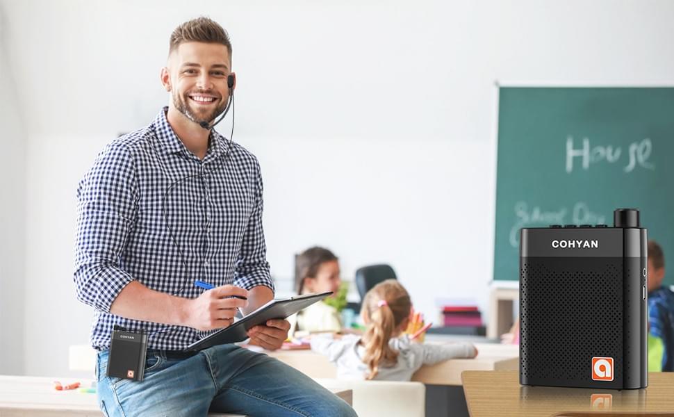 COHYAN K6 Bluetooth Voice Amplifier , Portable Megaphone Speakerwith Wired Headset Microphone 