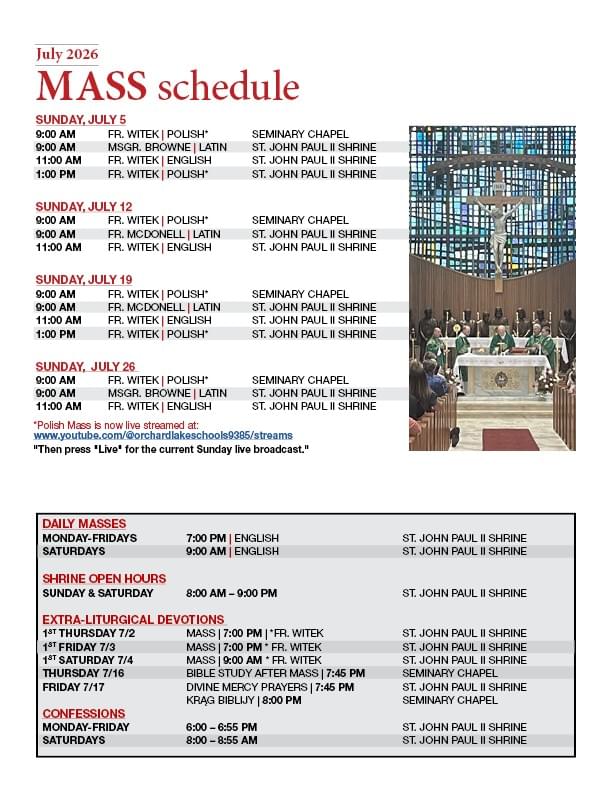 September 2025 - Mass Schedule