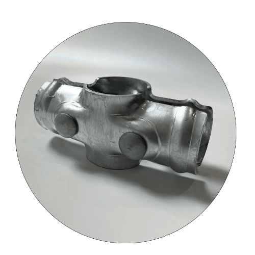 Chain link fence cross fitting