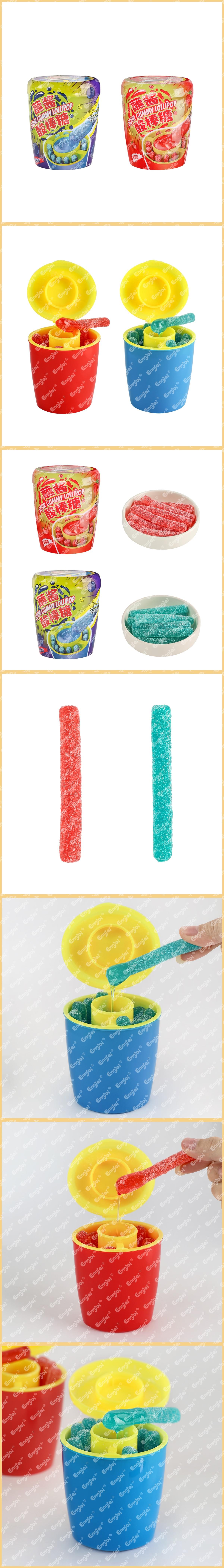 Sour Gummy Lollipop with Dipping Sauce