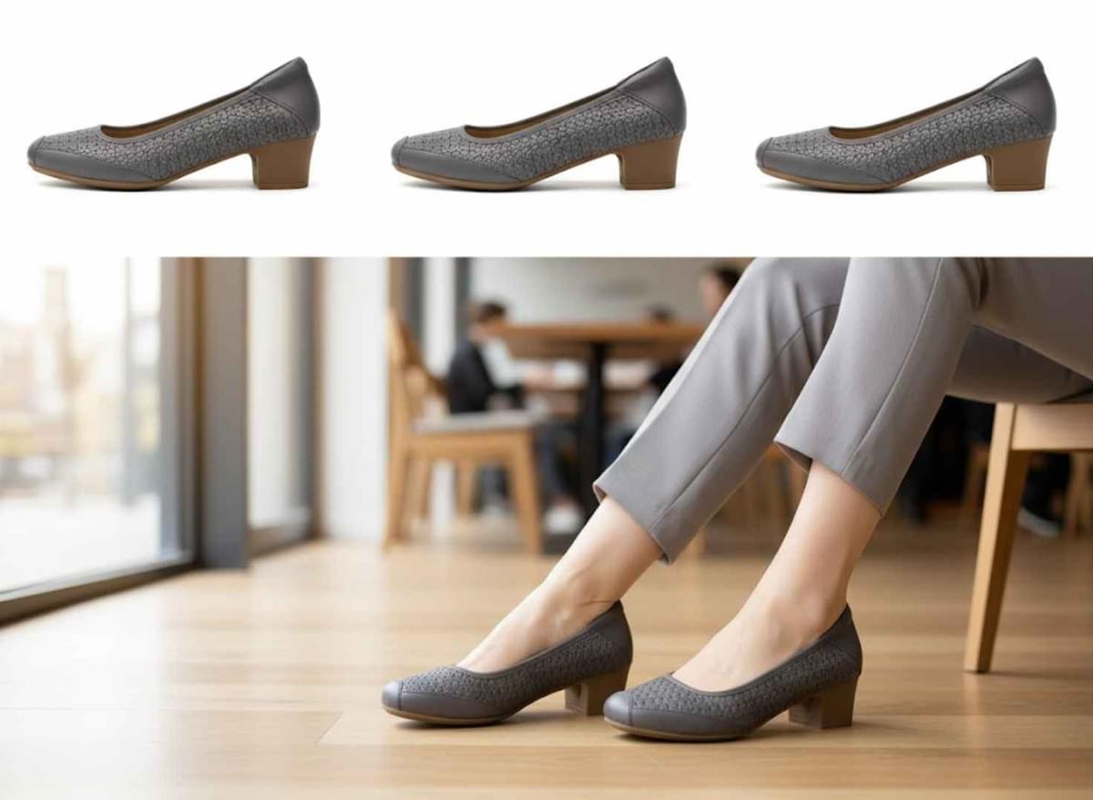 Miofeel 典雅壓紋女跟鞋