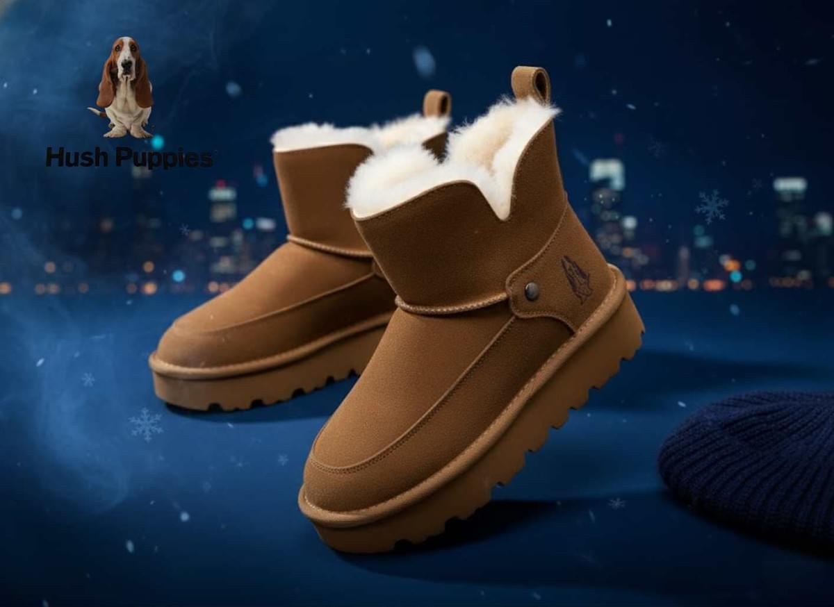 防潑水真皮雪靴