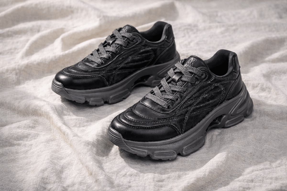 Hush Puppies 全黑率性厚底運動鞋