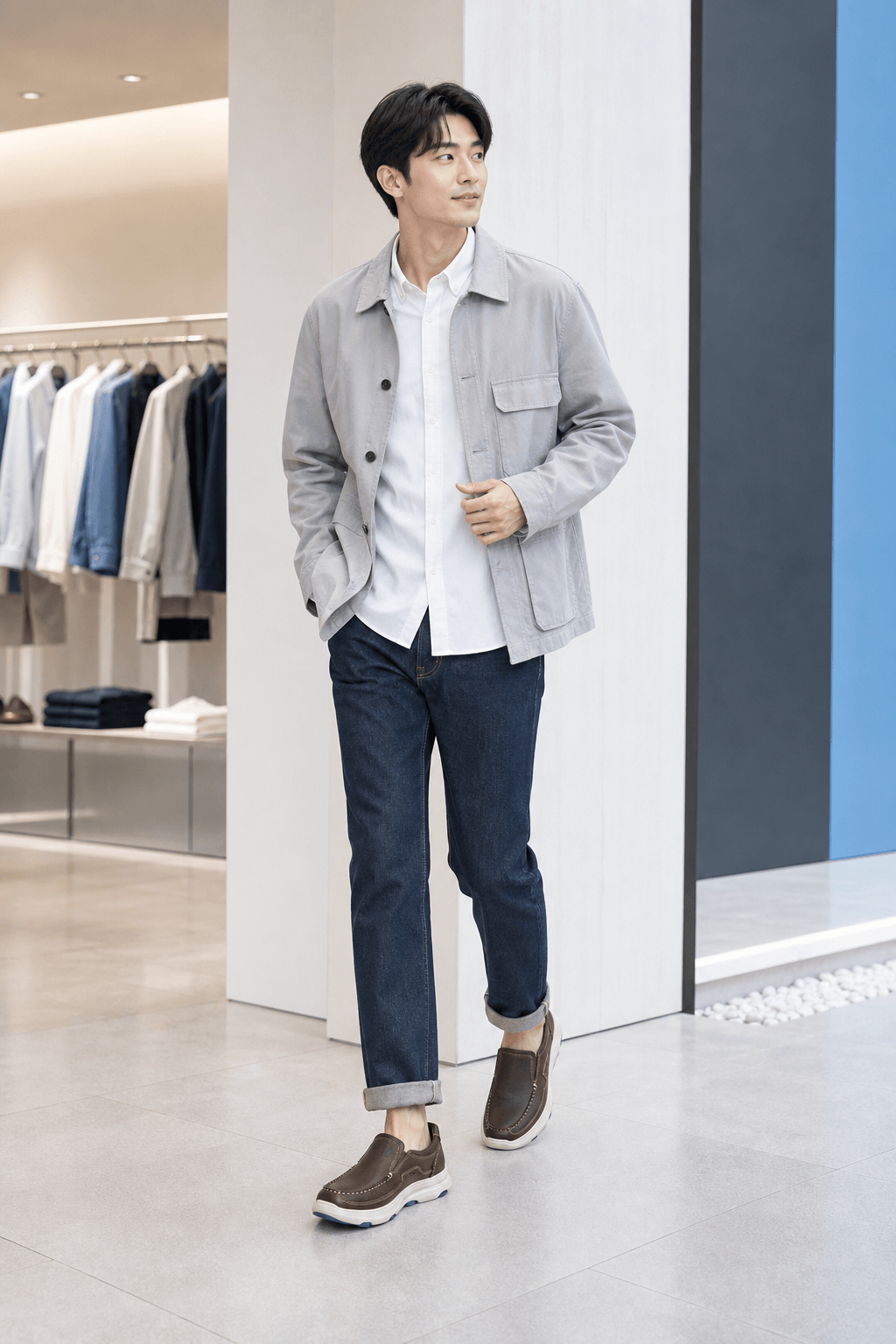 Hush Puppies 深棕皮革莫卡休閒鞋