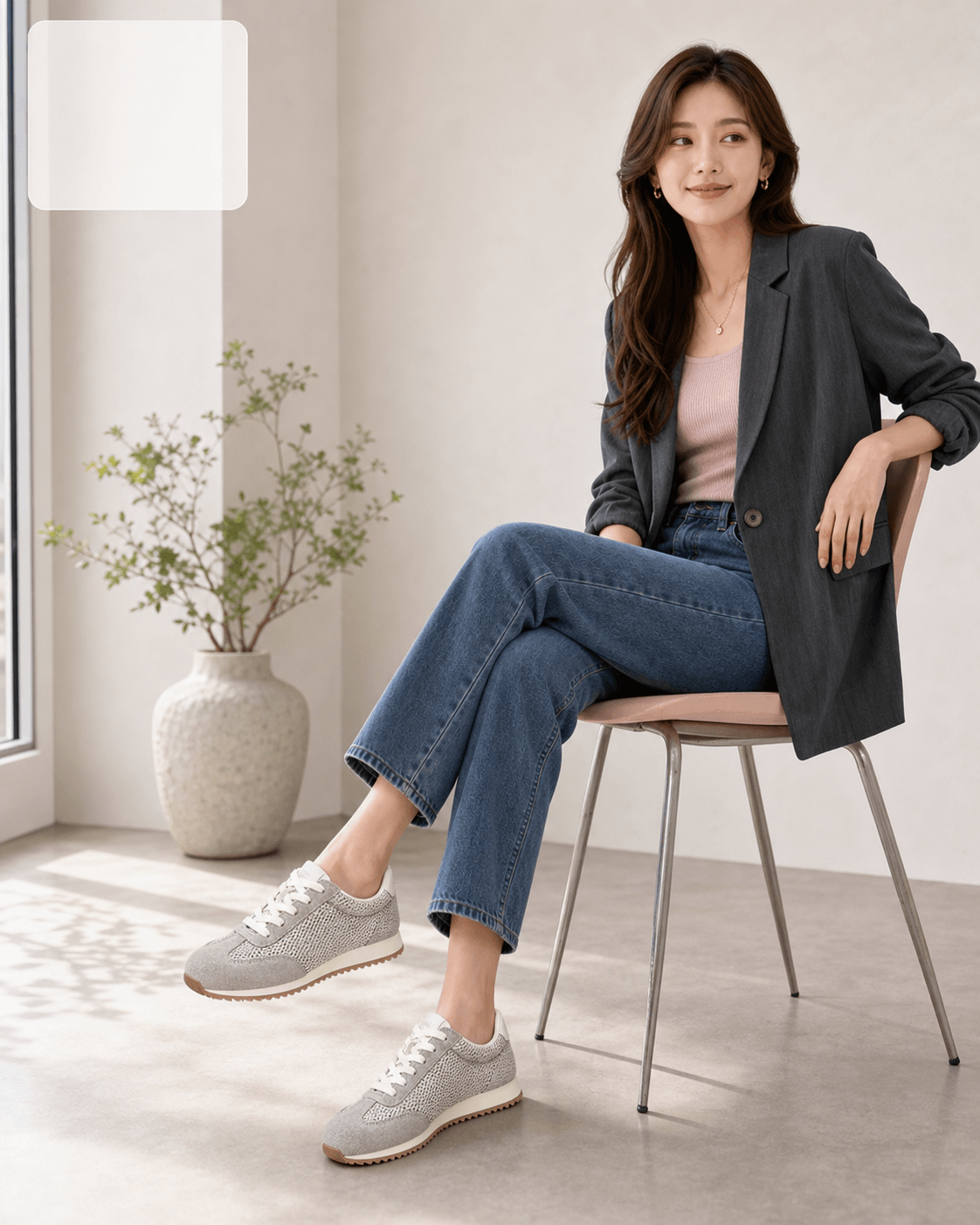 Hush Puppies 淺灰絨感復古休閒鞋