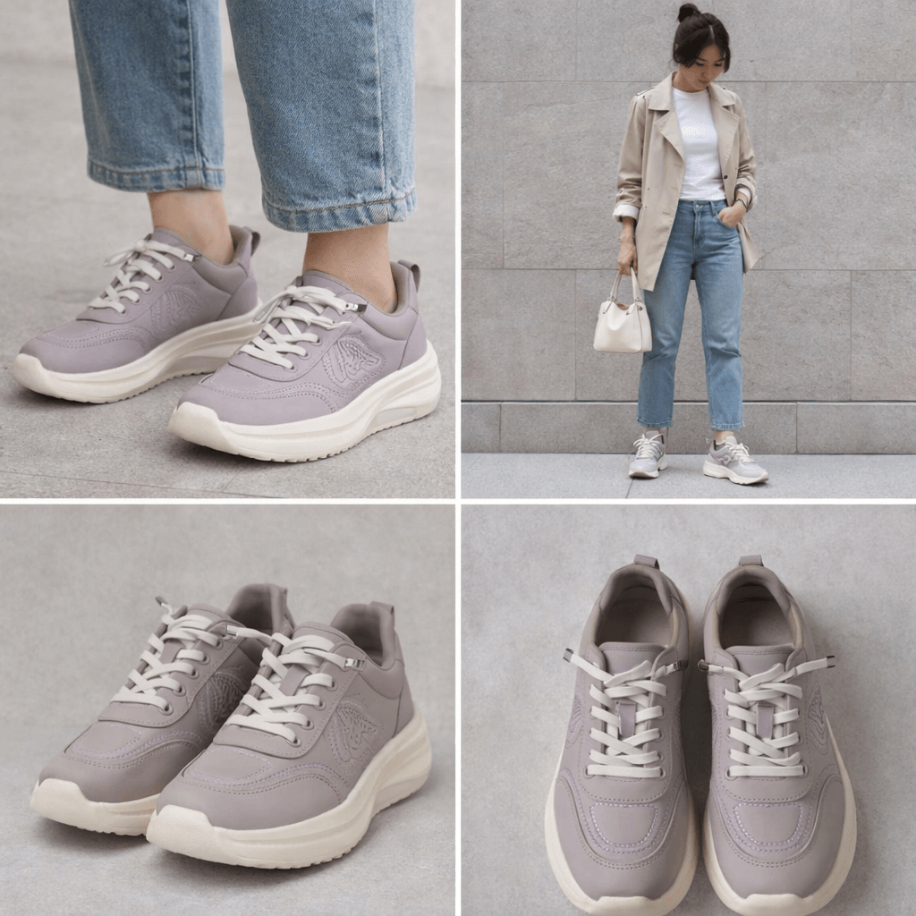 Hush Puppies 霧紫蝶影厚底休閒鞋