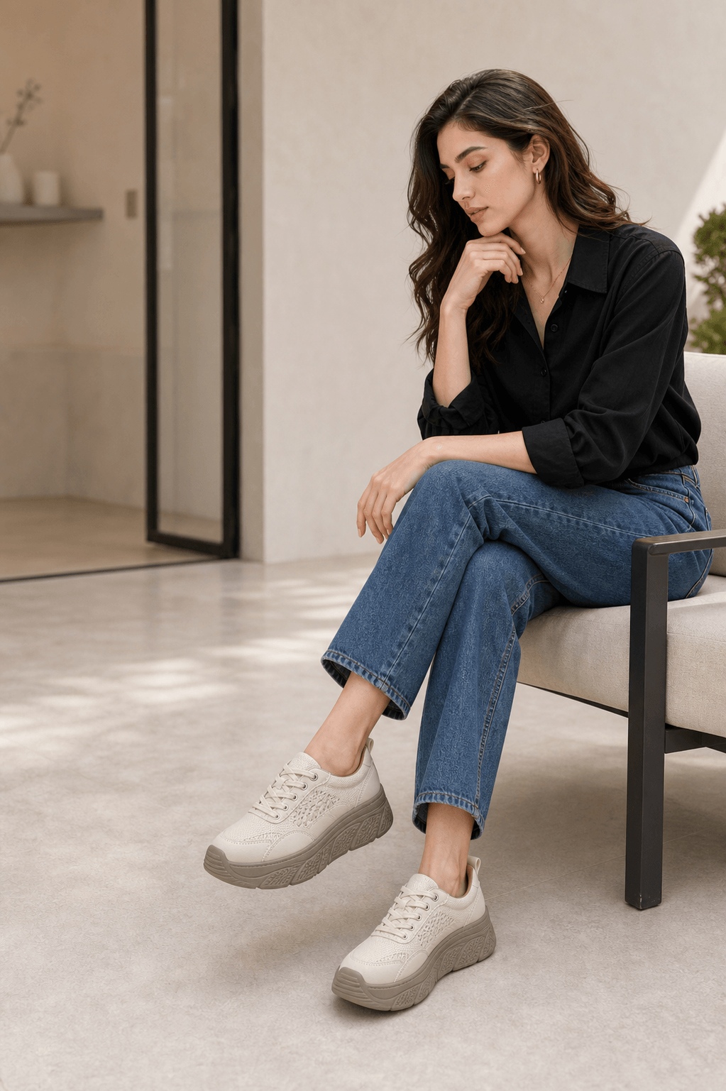 Hush Puppies 米卡其厚底休閒鞋