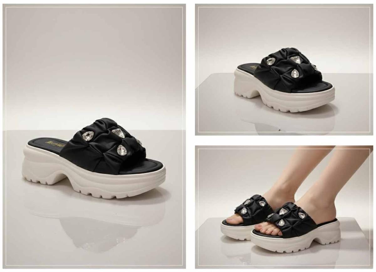 Miofeel 奢鑽厚底時尚拖鞋