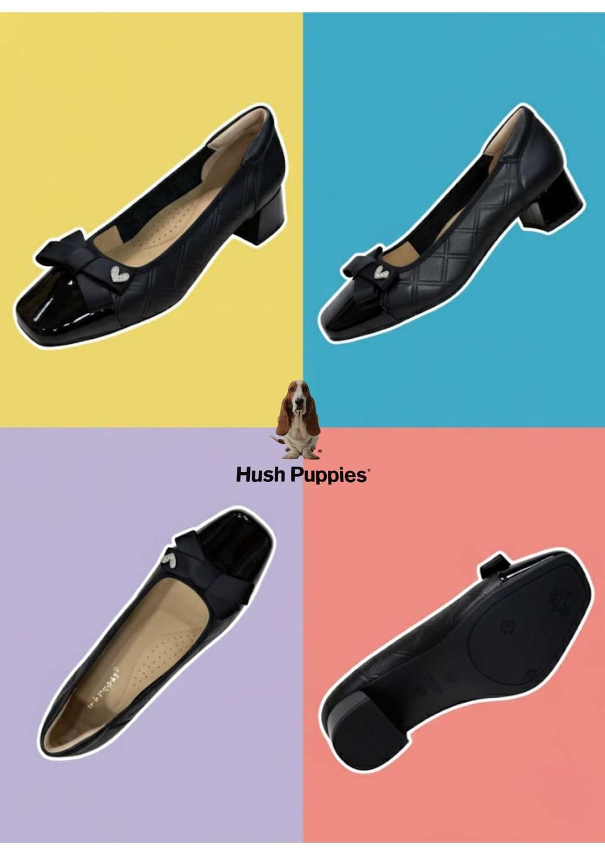 Hush Puppies 蝴蝶心金屬女低跟鞋