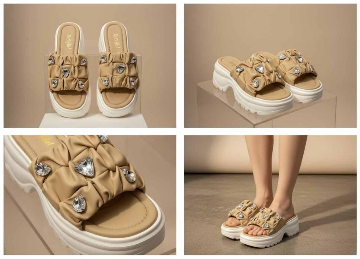 Miofeel 奢鑽厚底時尚拖鞋