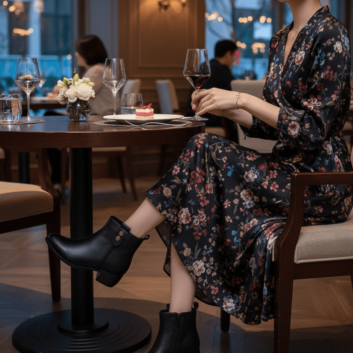 Hush Puppies 尖頭羊皮女短靴