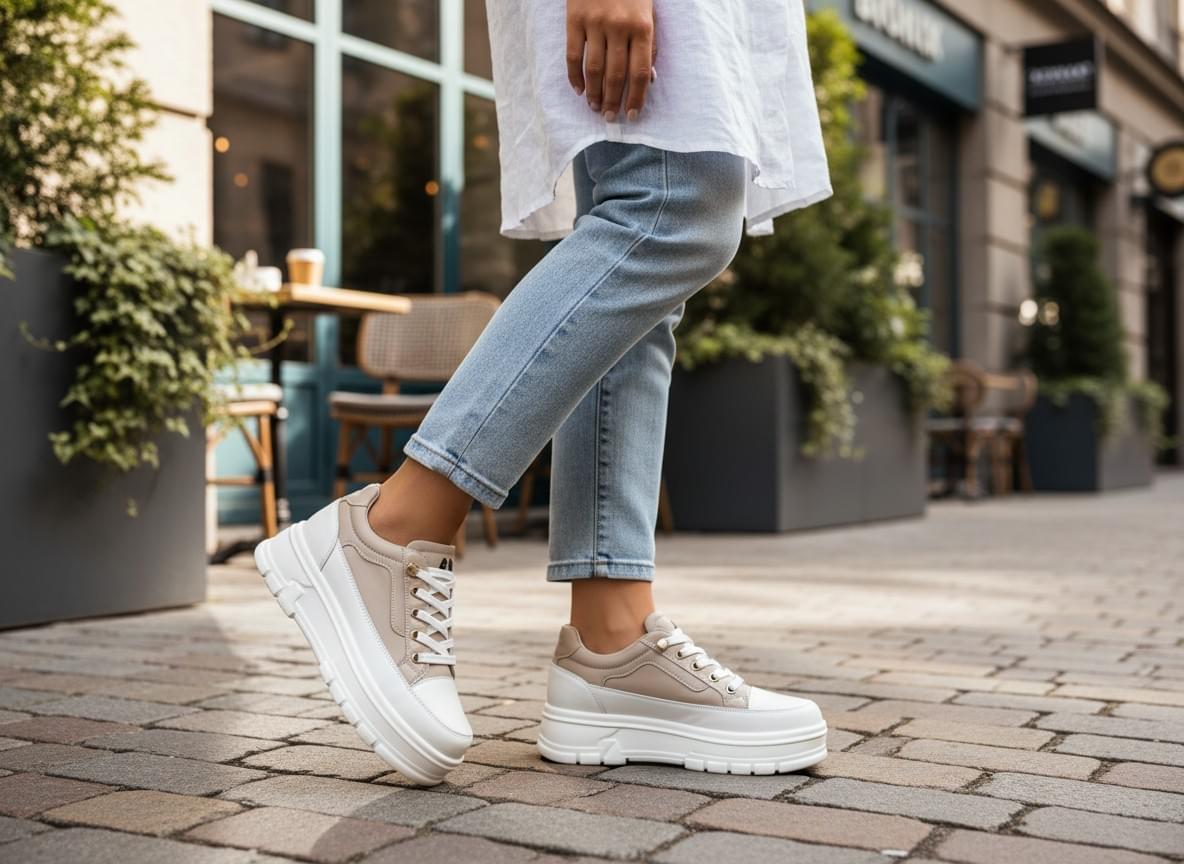 Hush Puppies 真皮拼接厚底休閒鞋