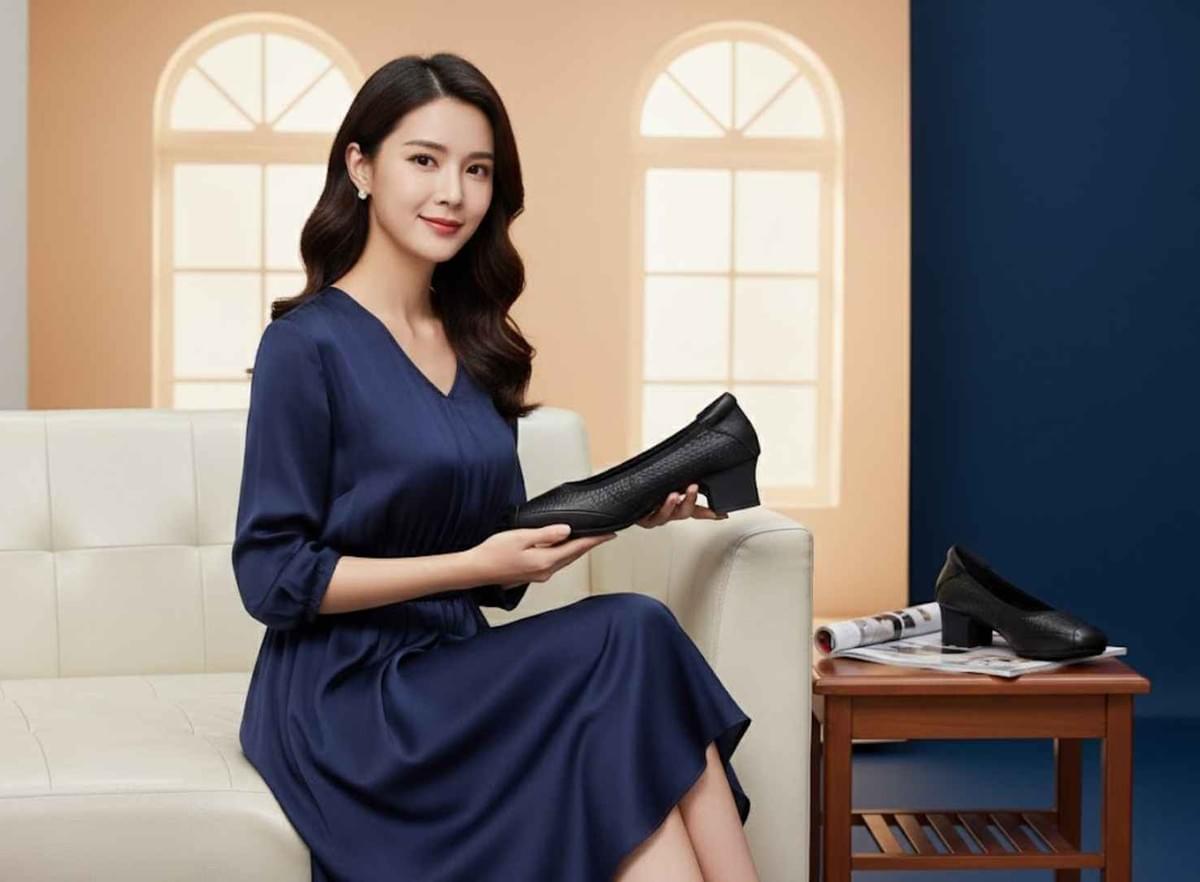 Miofeel 典雅壓紋女跟鞋