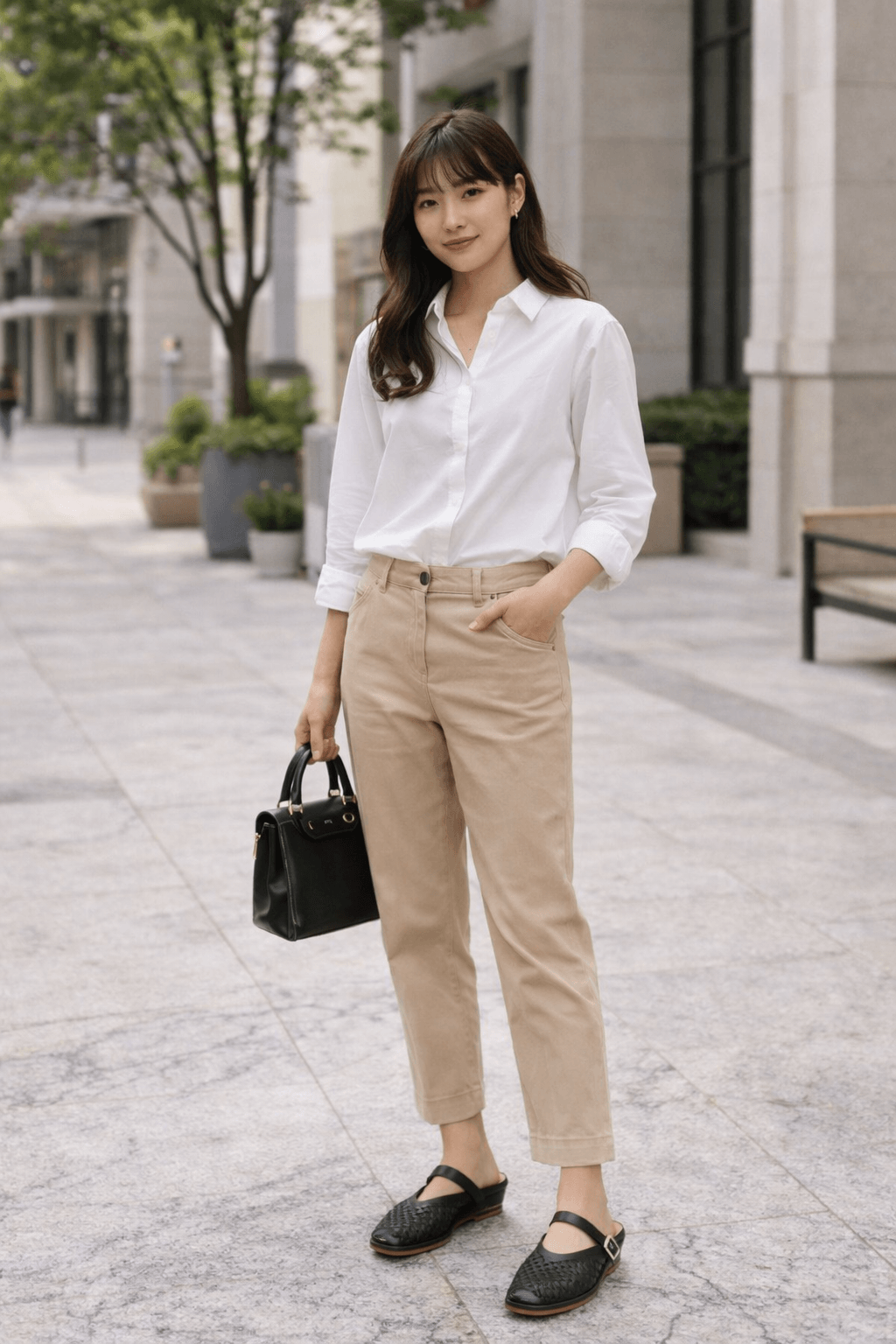 Hush Puppies 女款編織牛皮穆勒鞋