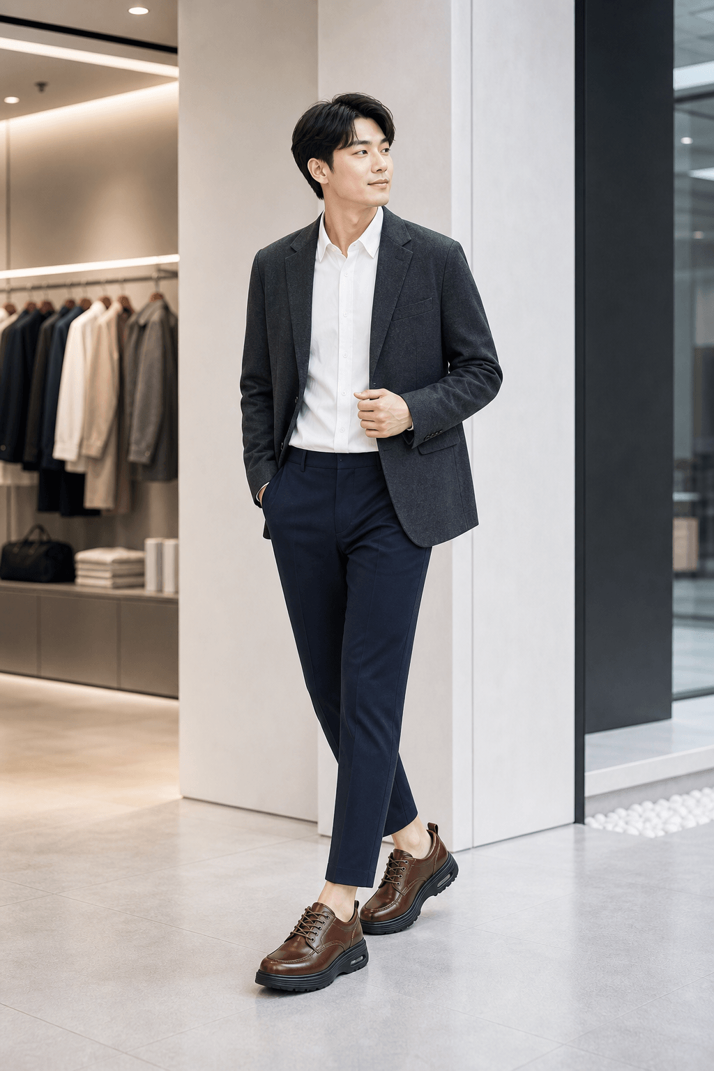Hush Puppies 深棕皮革厚底紳士鞋