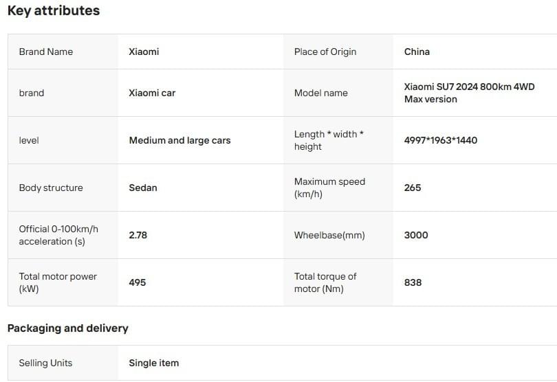 Wholesale New Energy Vehicle Su 7 800km Max Long Range 4WD Sedan Luxury Automobile Electro Car Made 