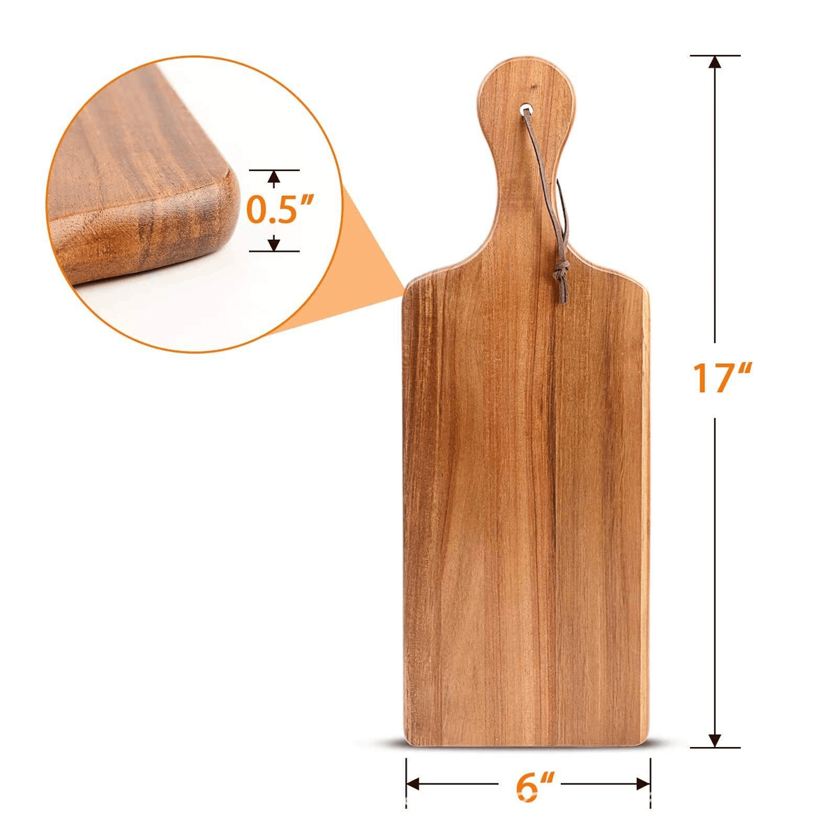 Acacia Wood Steak Board Charcuterie Cheese Serving Board Wooden with Handle for Cutting Eating BBQ 