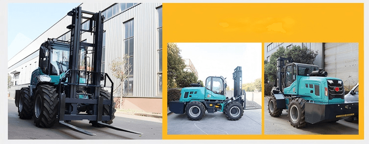 High Efficiency Rough Terrain 3 Ton Forklift Off-Road Tire Construction Site Forklift Rural Road