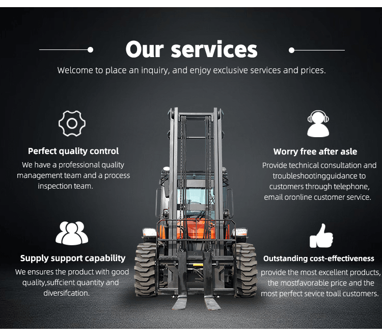 High Efficiency Rough Terrain 3 Ton Forklift Off-Road Tire Construction Site Forklift Rural Road