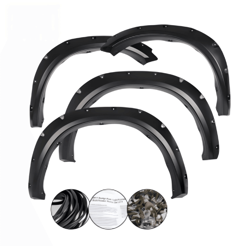 For 2009-2017 Rugged Dod-ge Ram 1500 Pocket Rivet Bolt on Fender Flares Pocket Style Wheel Flares