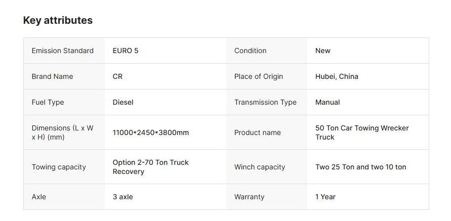 Excellent Heavy Duty 50 Ton Rotatory Road Rescue Wrecker Car Tow Truck for Sale