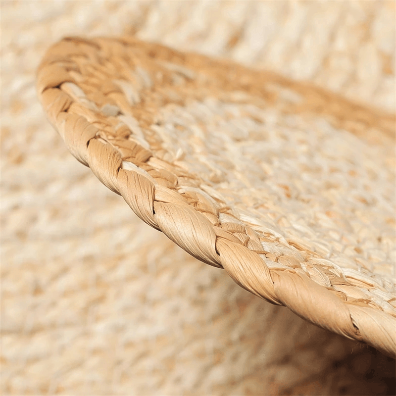 Natural Water Gourd Woven Placemat Round Hyacinth Straw Kitchen Dining Table Mat Insulation Pad Non-