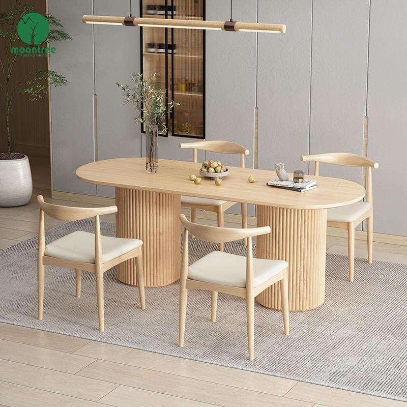 Premium Customizable Luxury Style Solid Wood Dining Table Moontree Dining Room Furniture