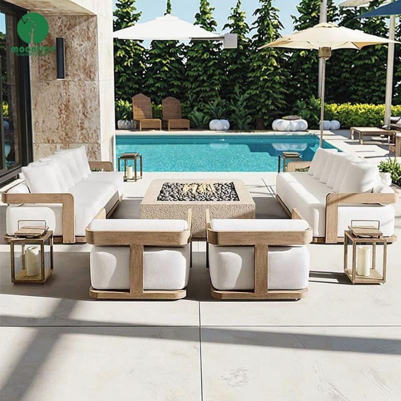 Outdoor Garden Sofa Set for Villas & Resorts | Moontree Customizable Patio Furniture