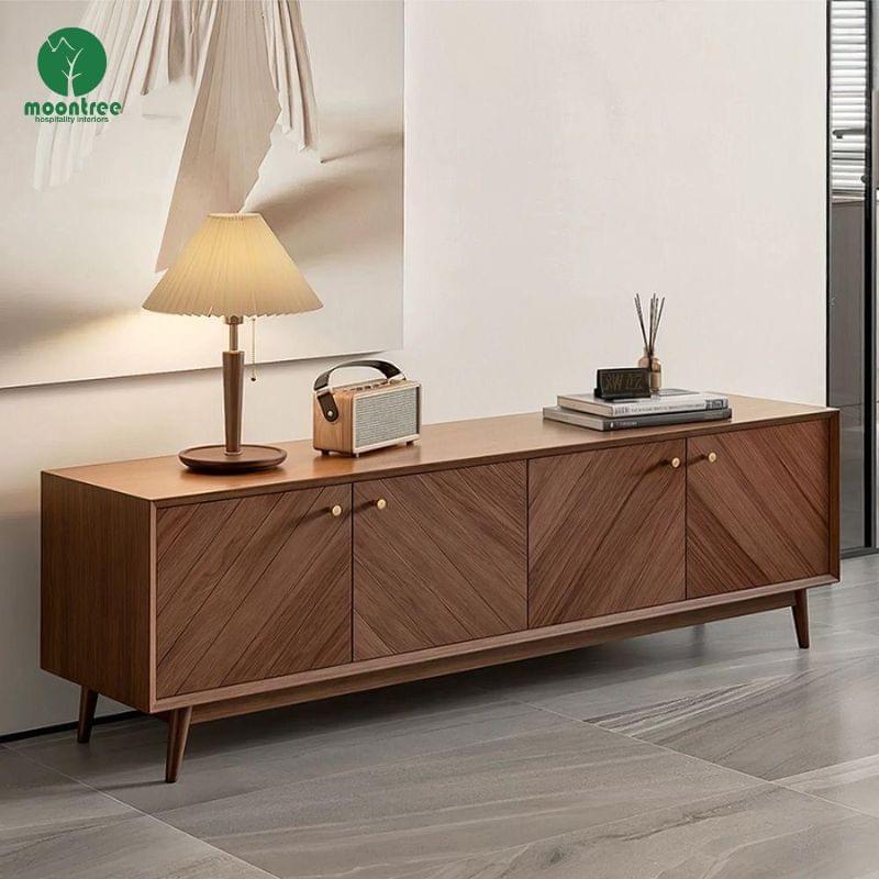 Wave Pattern Front TV Console for Modern Hotels & Designer Villas | Moontree