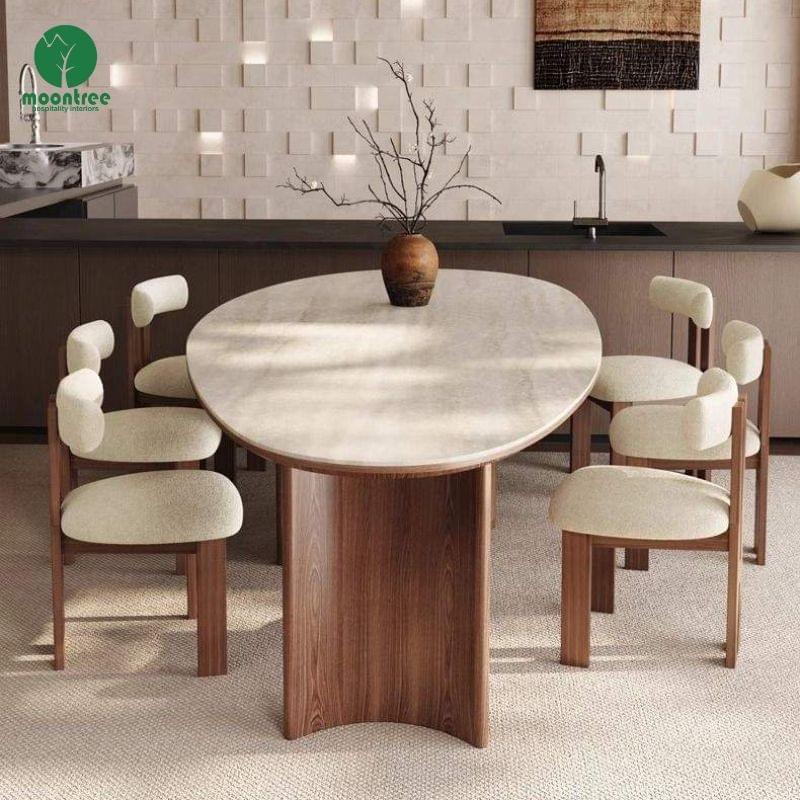 Moontree Curved Velvet Tub Dining Armchair, Modern Luxury Upholstered Chair