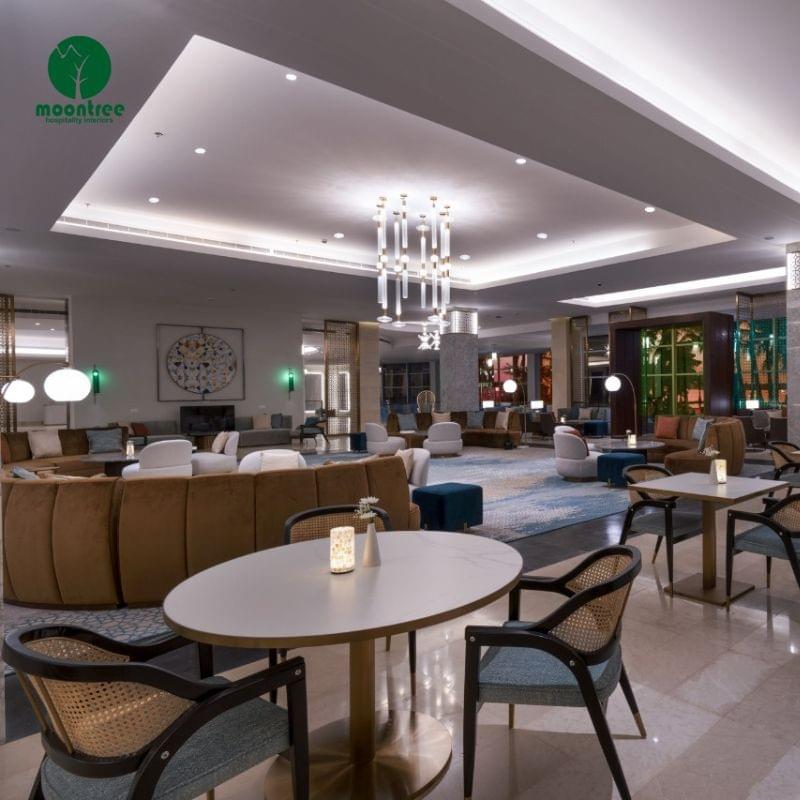 Contemporary Hotel Lobby Lounge Furniture | Custom Fixed & Loose Furniture for Hospitality