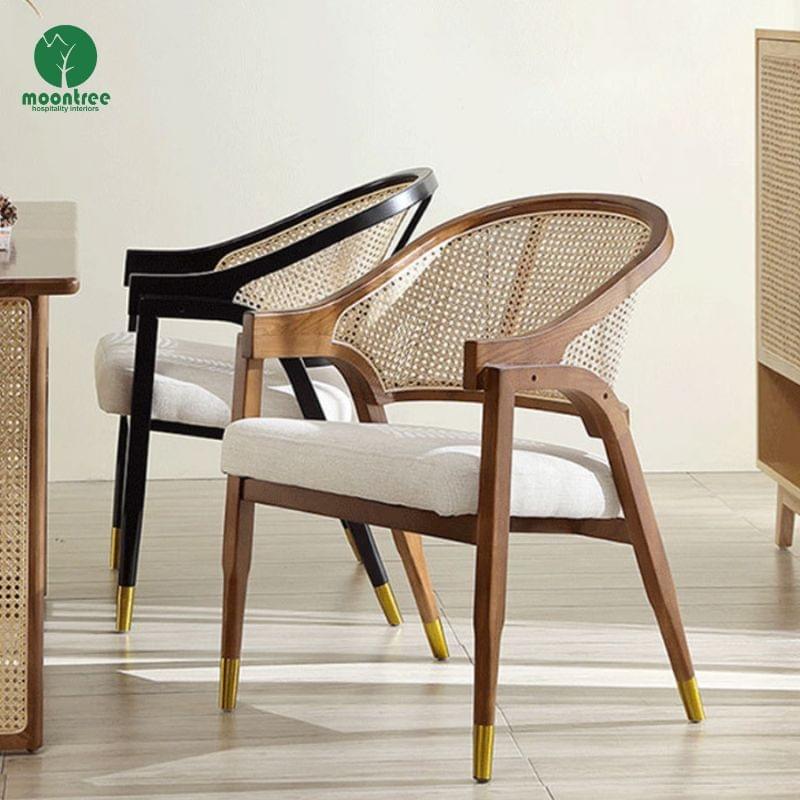 Moontree Curved Velvet Tub Dining Armchair, Modern Luxury Upholstered Chair