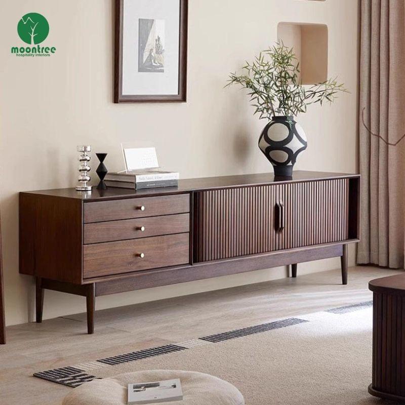 Modern Fluted Door TV Stand for Hotels & Luxury Villas | Moontree